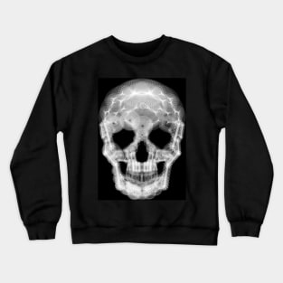 Spirograph Skull: a digital geometric black and white collage Crewneck Sweatshirt